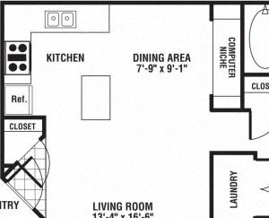 2 Bed 2 Bath Floor Plan 2 Bed 2 Bath Floor Plan at The Preserve at Rock Springs, Rock Springs, WY, 82901